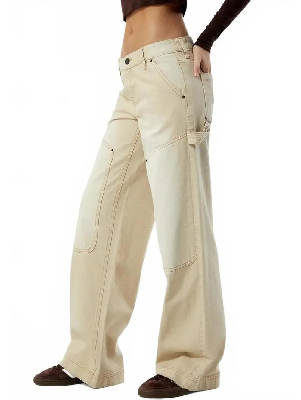 Pacsun Beige Low Rise Baggy Carpenter Jeans NWT Size 26